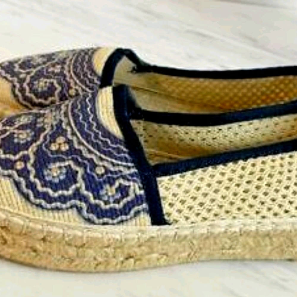 Neefs espadrilles canvss cream and blue NEW